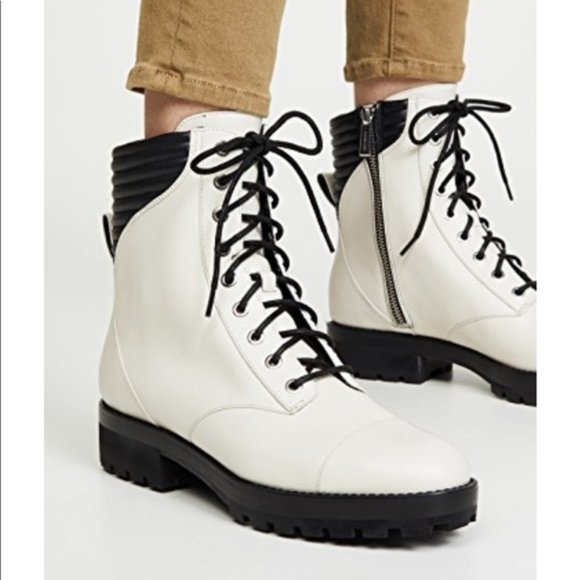 Michael Michael Kors | Bastian Lace Up Boots Cream - Picture 3 of 8